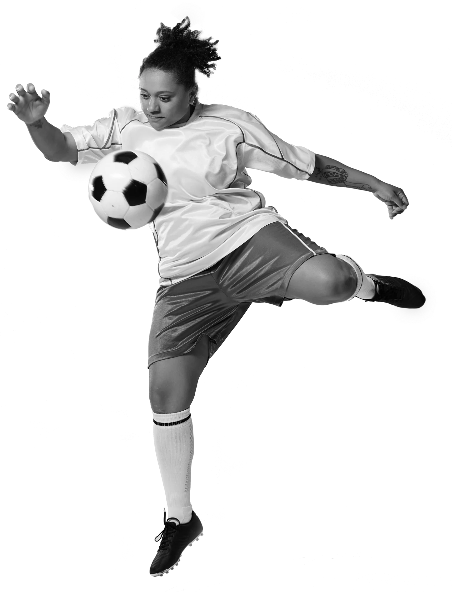 Soccer player heading the ball