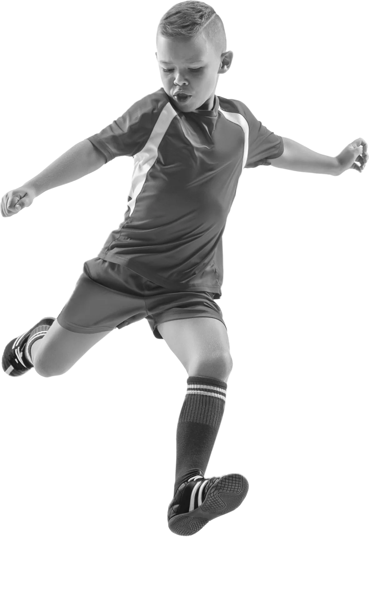 Young Austin Sol soccer player in motion